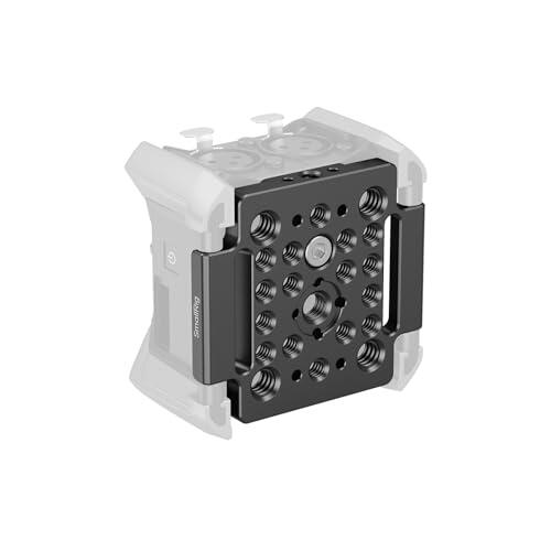 SMALLRIG Placa de Montaje para Grabadora Zoom F3 con Orificios Roscados de 1/4"-20, Orificios Roscados de 3/8"-16 y Orificio de Ubicación para ARRI, con Velcro y Bolsa de Almacenamiento - MD4883