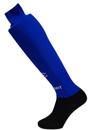 ETISPORT Medias, Calcetines Hockey Largas, Elásticas. Tejidos técnicos para alto rendimiento favorece la respiración y cubre las rodillas (FR/ES, Letras, S, Regular, Alto, Azulina)