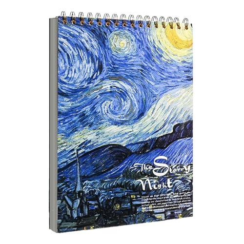 Cuaderno de bocetos A4, bloc de dibujo DIN A4, cuaderno de bocetos A4, papel de dibujo, papel grueso A4, cuaderno de dibujo con espiral para artistas, bocetos, dibujos, notas, 120 páginas/60 hojas