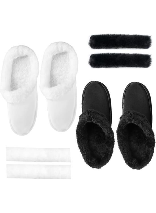 2 Pares Plantillas Invierno para Crocs Liners, Zapatos Forro Caliente, Funda para Cordones, Reemplazo de Zuecos Forros de Zapatos, Cómodas Plantillas, Longitud Interior de la Plantilla 240 mm