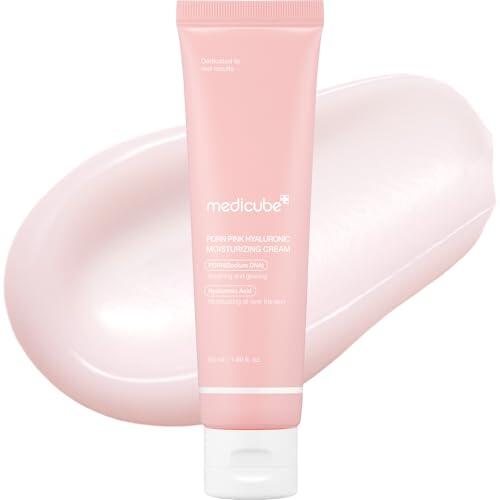 medicube Crema Hidratante Hialurónica Salmon Dna Pdrn Pink Para Aliviar Las Imperfecciones E Hidratar La Piel, Restaura La Elasticidad Y El Brillo De La Piel. 50 Ml/ 1,69 Fl.Oz.