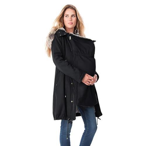 Oyuchga Abrigos de Invierno para Mujer, Chaqueta Larga de Algodón, Chaqueta de Maternidad, Chaqueta de Invierno, Monocolor, Cálido, Chaqueta de Entretiempo 3 en 1
