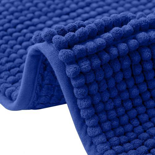 Flintronic Alfombra Baño Antideslizante, alfombra Baños Microfibra de Chenille, Alfombras de baño Lavable a Máquina, Suave y Cómoda, Agua Súper Absorbente, para Bañera,Ducha y Baño (Azul Real 40*60CM)