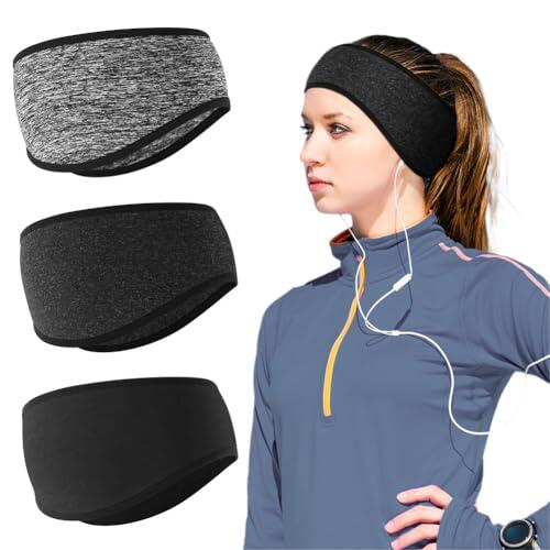 AYBUY Diadema Deportiva de Invierno, 3 Piezas Térmico Cinta de Pelo Bandas, Diademas Deportivas de Invierno, Diadema de Invierno Cabeza para Correr Yoga Ciclismo Fitness Senderismo, Poliéster