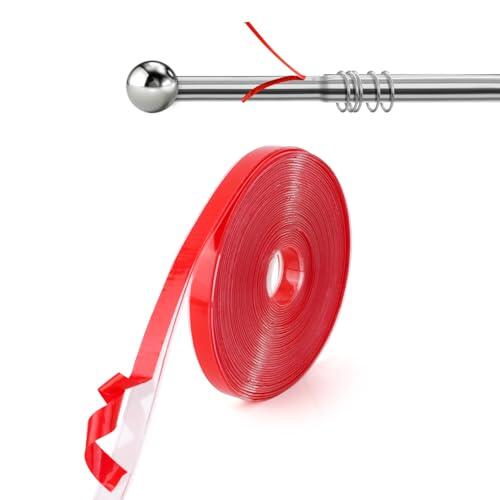 10m Cinta Deslizante para Cortinas, Transparente Cinta para Cortinas Cinta Deslizante para Barras de Cortina para Deslizar Anillos de Ducha y Cortina de Manera Suave y Silenciosa