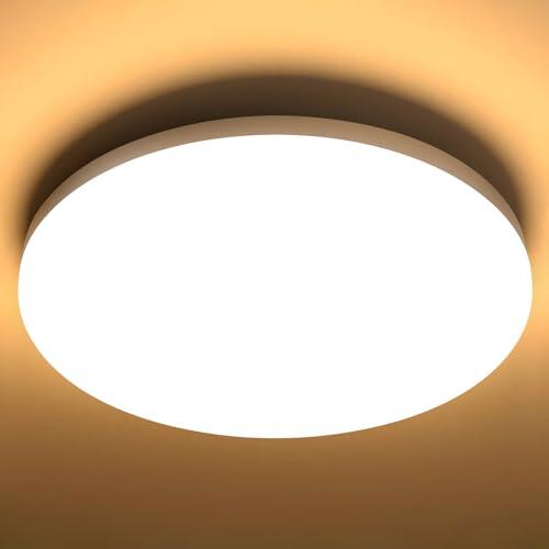 genatu Plafoniera LED Soffitto Baño IP65 Impermeable, 17W 2335lm (Equiv. 150W), Blanco Cálido 3000K, Redondo Ø22cm - Iluminación para Baño/Cocina