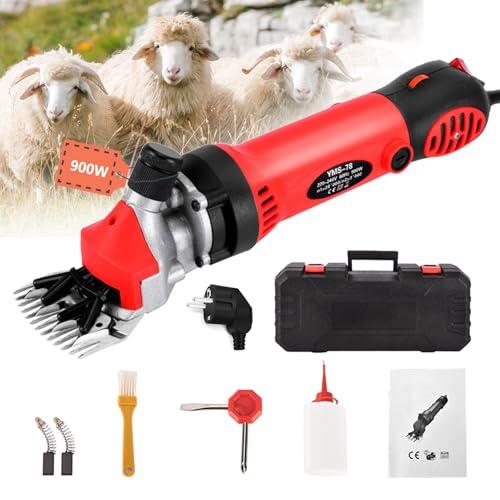 Maquina Esquilar Ovejas 900W, Tijeras Eléctricas Profesionales para Ovejas y Caballos con Estuche y 6 Velocidades