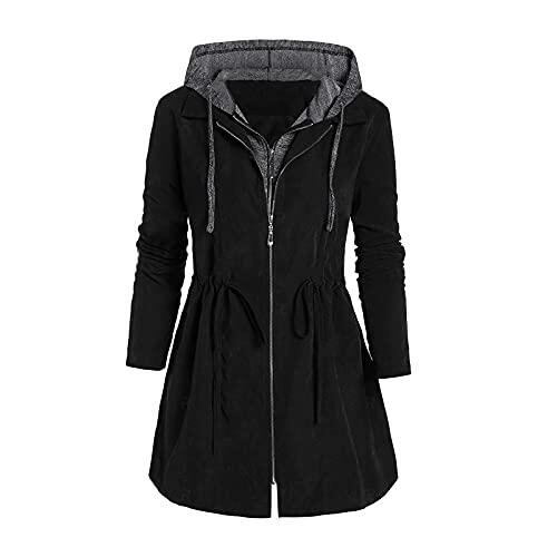 ZTFYKLIN Camisetas Algodon Baratas Sueter Mujer Primavera Gabardina Con Capucha Chaqueta Cuero Granate Cazadoras Vaqueras Mujer Tallas Grandes Chaqueta Mujer Invierno Rebajas Ofertas