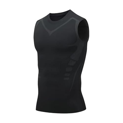 Smatstyle Camiseta de compresión Sin Mangas para Hombre Camisetas de Correr Ranspirable Secado Rápido para Hombre Tops de Jogging Fitness (FR/ES, Letras, L, Regular, Regular, Negro)