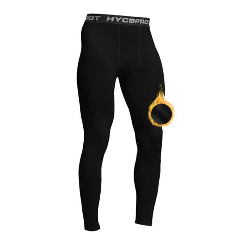 HYCOPROT Calzoncillos Térmicos para Hombre Mallas Termicas Largos Pantalon de Invierno Funcionales Calzoncillos de Esquí Ropa Interior Polar Caliente Hombre (Negro, M)