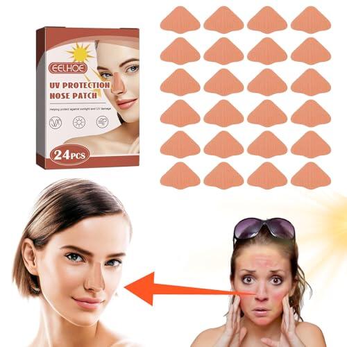 SOGHO 24 unidades de protección nasal para el sol, tiras nasales, protector solar para la nariz, UV protección nasal para exteriores, deporte, multideporte, color piel, 9 cm