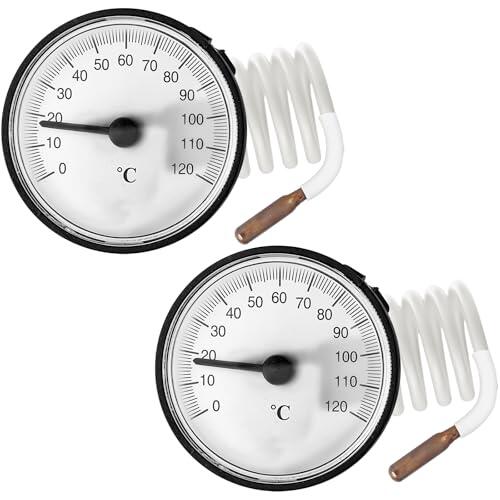2 piezas de termómetro de temperatura capilar, termómetro capilar con sonda, termómetro portátil, termómetro de aplicación para medir la temperatura de gas, líquido y vapor 0-120°C