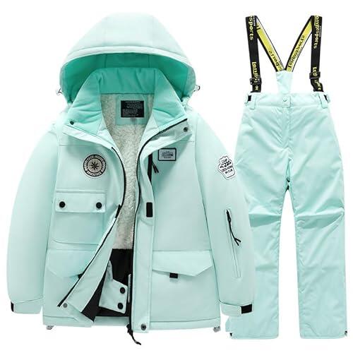 SUYUKU Kid Boy Snow 2 Traje de Invierno Chica Niño Traje de Nieve Moda Abrigo con Capucha Peto Caliente Niños Niñas Impermeable Trajes de Esquí Térmico Felpa Exterior Niños Invierno Chaqueta de Plumón