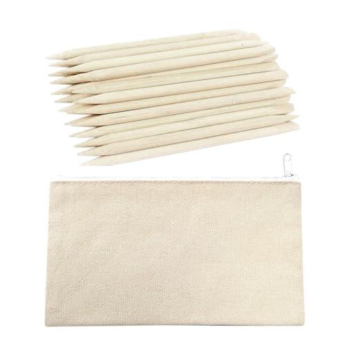 FDGGT Paquete De 50 Pinceles para Rascar Y Estuche De Almacenamiento De 1 Pieza, Bolígrafos De Madera para Rascar, Herramientas De Pintura para Niños, Accesorios para Rascar para Niños