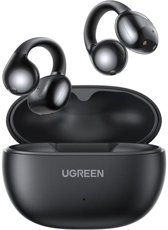 UGREEN HiTune S3 Auriculares Inalámbricos Bluetooth 5.4, Audifonos Deportivos Abiertos con Clip y Cancelación de Ruido ENC, 30H de Reproducción, Carga Rápida USB-C, Hi-Fi, IPX5 Impermeable, Negro