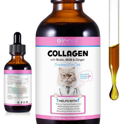 Kollagen para gatos, suplemento de colágeno para la piel y el pelaje de los gatos, alivio del picor para gatos, gotas diarias de colágeno que apoyan la salud de las articulaciones y el sistema