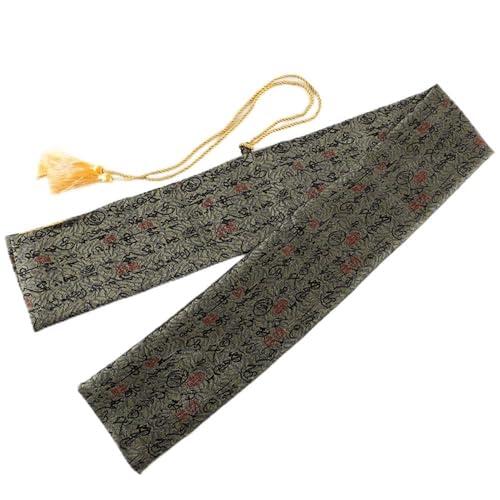 MELY Exquisito colgante de espada, bolsa for espada de 51 pulgadas, tela damasco, bolsas for espadas de Tai Chi, bolsa de transporte Kendo con borla dorada(Gray)