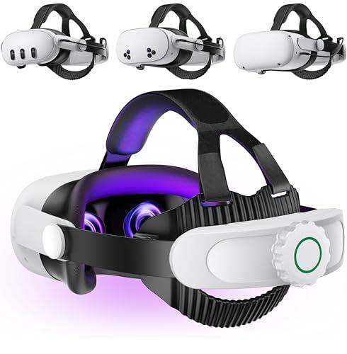 Correa para la cabeza para Quest 3S/Quest 3/Quest 2, Quest 3 Elite Correa de repuesto para mayor comodidad, accesorios de realidad virtual, correa para la cabeza compatible con Oculus Meta Quest 3