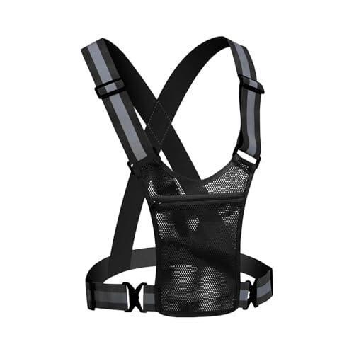 Chaleco reflectante para caminar,Chaleco reflectante para correr,Chaleco con soporte para teléfono para correr | Chaleco reflectante ajustable para correr con bolsillo para teléfono, chaleco de trabaj