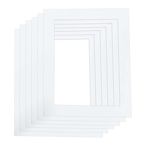 XQEUMC 6 Pcs Conservation Passepartout cartón,Passepartout Marcos,Paspartu de Cartón Blanco para Marcos Fotos A3,tamaño Exterior 29.5x41.6 cm para tamaño de Cuadro 21x29.5 cm(A4)
