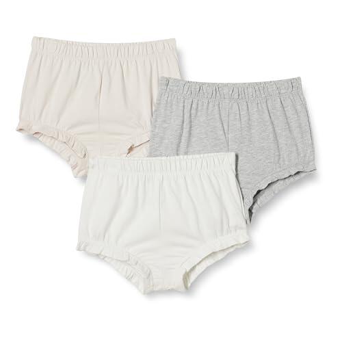 Amazon Essentials Pantalones cortos bombachos de algodón Niña, Pack de 3, Neutros, 2 años
