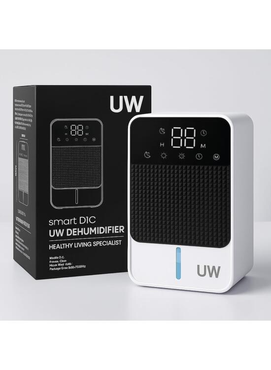 Deshumidificador de Humedad Eléctrico Portátil y Silencioso | Anti Humedad para Habitaciones, Baños y Armarios de 10-15 m² | Con Modo Noche y Auto Apagado