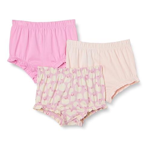 Amazon Essentials Pantalones cortos bombachos de algodón Niña, Pack de 3, Manzanas/Rosa, 4 años