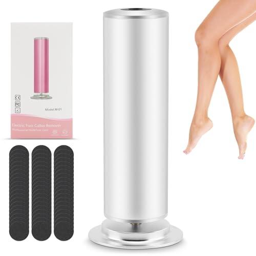 Lima eléctrica profesional para pies, lima eléctrica para pies de 550 RPM con 60 discos exfoliantes reemplazables, elimina sin esfuerzo Callos y piel muerta (aluminio, velocidad ajustable)