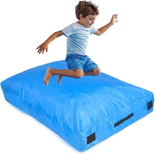 Colchoneta de choque sensorial para niños | Grande 152 x 152 cm o 122 x 91 cm | Colchoneta de choque para niños autistas | Aterrizaje suave para saltar y jugar | Colchoneta de choque