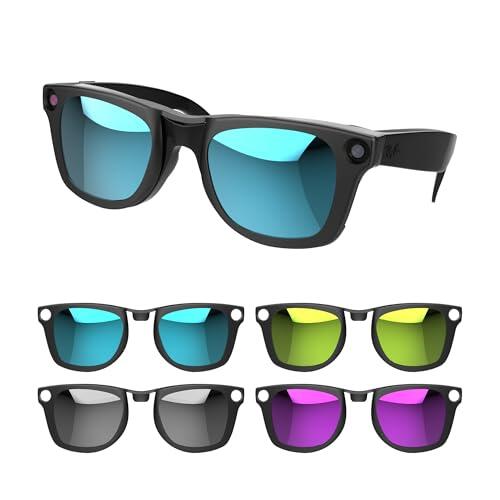 RCstyle Set de gafas, compatible con Ray-Ban Meta Wayfarer (estándar), gafas inteligentes, juego de clips de cambio de color para mujer y hombre, talla M, medium