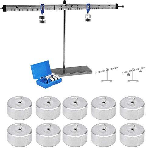 10 pesas de metal, peso de 50 g con ganchos y anillo de calibración, principio de palanca de peso, herramienta de enseñanza física experimental para la escuela