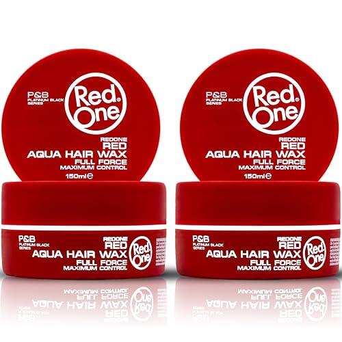 RedOne Cera acuática para el cabello Rojo 150ml | Control de bordes | Sujeción ultra | Cera para el cabello para hombres y mujeres | Aroma a fresa | Control máximo - 2 piezas