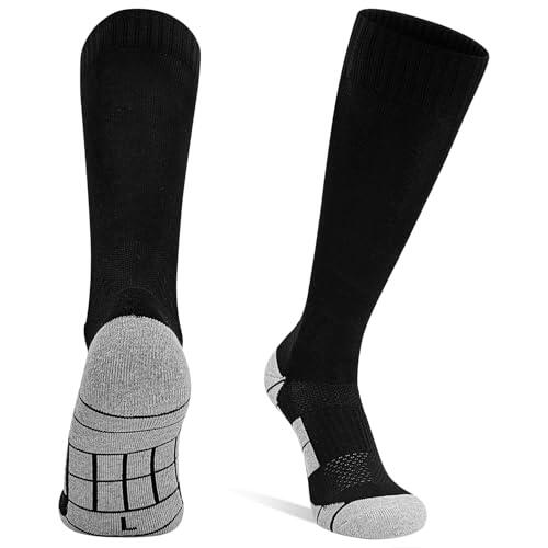 DECOVICI Calcetines de fútbol 1 par, calcetines de fútbol para niños y hombres, 30-47, calcetines de fútbol hasta la rodilla para niños y niñas, calcetines deportivos largos para rugby, baloncesto,