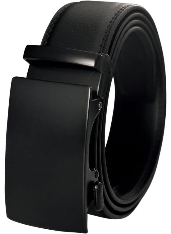 BLISSION Cinturon Sin Agujeros Hombre CinturóN De Cuero Con Trinquete AutomáTico Para Traje De Negocios