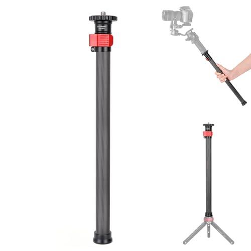 Koolehaoda Extensión de Trípode de Fibra de Carbono - Columna Central de 70 cm, Barra Telescópica con Tornillo de 1/4 a 3/8 Pulgadas