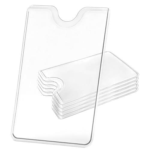HBERCAI 6 Piezas Funda para Tarjeta de Crédito Antipiratería,plastica Robusta,Fundas para Tarjetas de crédito Trasparente,Fundas de PVC para Tarjeta Bancaria,Tarjeta de Identificación-9 x 6 cm