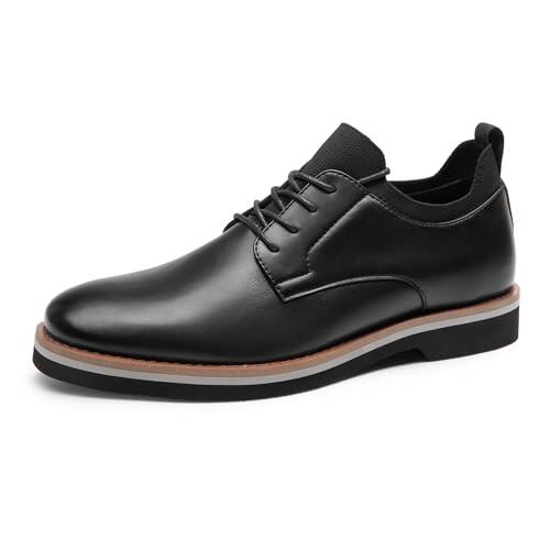 Bruno Marc Zapatos de Vestir Oxfords Zapatos de Cordones Comodos Clásico Zapatos de Traje Casuales Derby para Hombre,Size 41,Negro,BMUMOX2508
