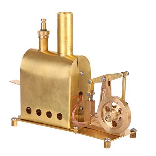 CreativeBlocker - Modelo de máquina de vapor para adultos, mini motor de metal, máquina de vapor de cobre, funcional con alcohol, caldera de vapor, regalo científico, caja de experimentación