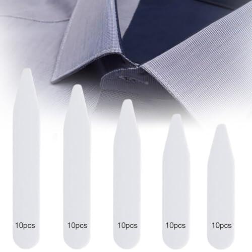 OQKAHIV 50 Piezas férulas de plástico para Cuello de Camisa, Varillas de Plástico Reforzadas para Cuello de Camisa de Hombre, para Moldear el Cuello de tus Camisas, Varillas de Plástico para Cuello