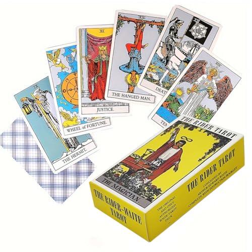 NOPKESV 1 juego de Cartas de Tarot con Libro para Principiantes [tarot deck,cartas tarot bonitas,cartas tarot español] (10,6 * 6,2cm)