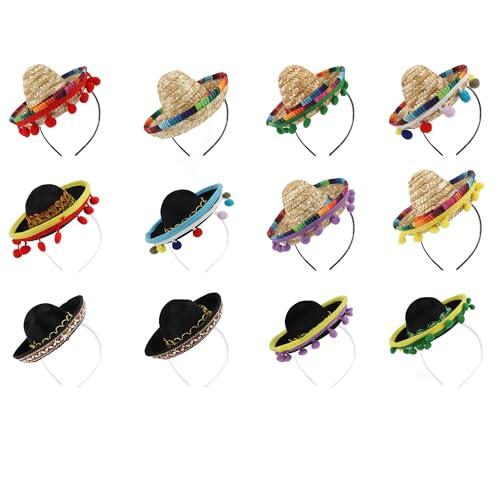 MEKOTRIN Sombrero de Fiesta, Diadema, Banda para el Pelo de Vacaciones, Sombrero Decorativo, Aro para el Pelo para Adultos, Niños, Mascotas (12 Piezas)