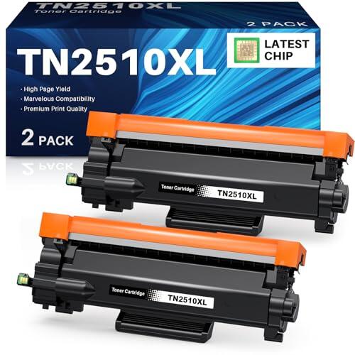 INK4U TN2510XL Tóner, 2 Negro, Compatible para Brother TN2510XL TN2510 Toner para HL-L2400DWE Toner HL-L2445DW DCP-L2620DW MFC-L2800DW DCP-L2665DW DCP-L2660DW MFC-L2827DWXL Impresoras