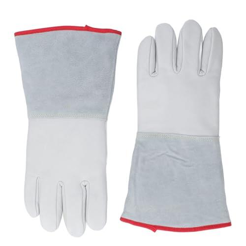 Yanmis Guantes Anticongelantes de 36 cm de Cuero de Vaca Engrosado para Protección a Bajas Temperaturas, Manejo de Nitrógeno Líquido y Hielo Seco, Guantes de Trabajo de Invierno