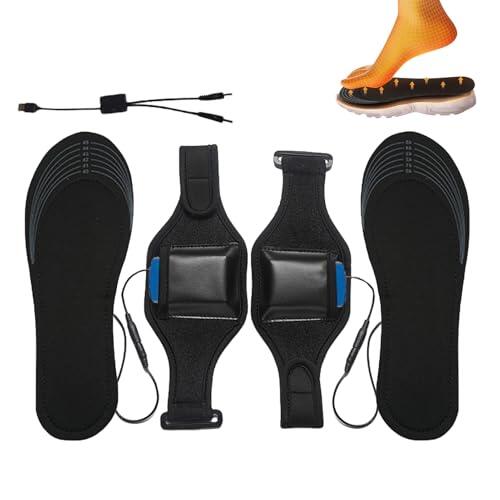 Plantillas para botas con calefacción,Plantillas con calefacción por USB, Insertos térmicos cortables para zapatos Carga USB, Térmica eléctrica con batería de litio de 8000mah e inserciones para zapat
