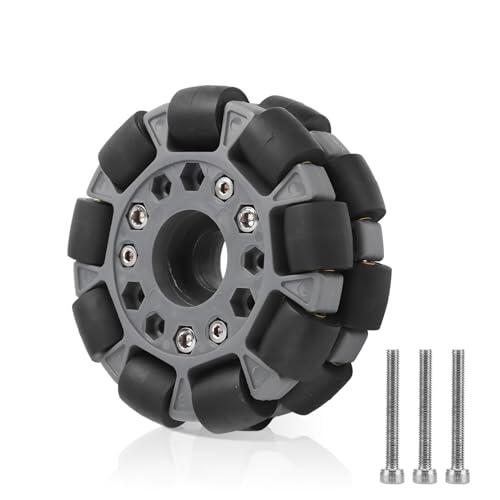 Rueda Omnidireccional, Rueda omnidireccional doble de plástico de 100 mm Carga de hasta 20 kg, rotación de 360° y movilidad lateral Kit robótico de plataforma para ruedas de carreras de robots 14049