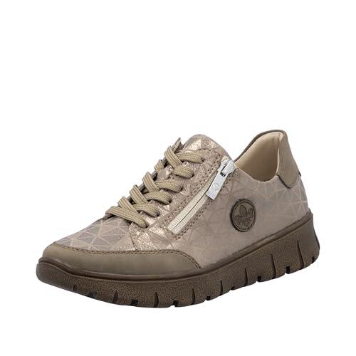 Rieker N1303, Zapatos con Cordones Mujer, Beige, 38 EU