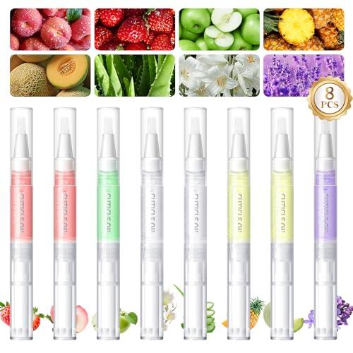 PEACECOLOR Aceite Cuticulas Uñas 8pcs*5ml, Aceite de Cuticulas Uñas para Reparar Cutículas Cuticle oil Agrietadas y Secas Manicura para Manos y Pies 40ml