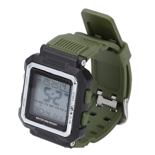 Surf Watch for Men, LED Backlight, Digital Watch for Men, Rubber Band 12 24 Horas para Correr (OD Verde)