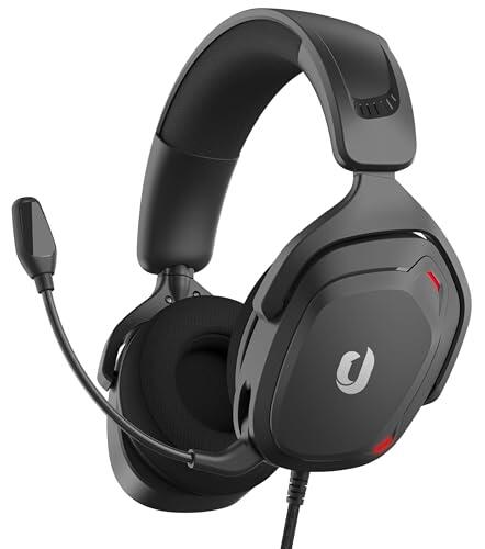 JIMYIU Cascos Gaming para PC, PS4, PS5, Auriculares Gamer con cancelación de Ruido micrófono para Xbox One, Xbox Series X|S,Jack de 3.5mm,Negro