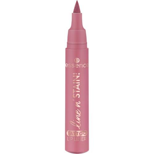 Essence Cosmetics Line N' Stain, Lápiz De Labios Tattoo, De Larga Duración, Definir, Efecto Tinte, Color Intenso, 2.5 ml
